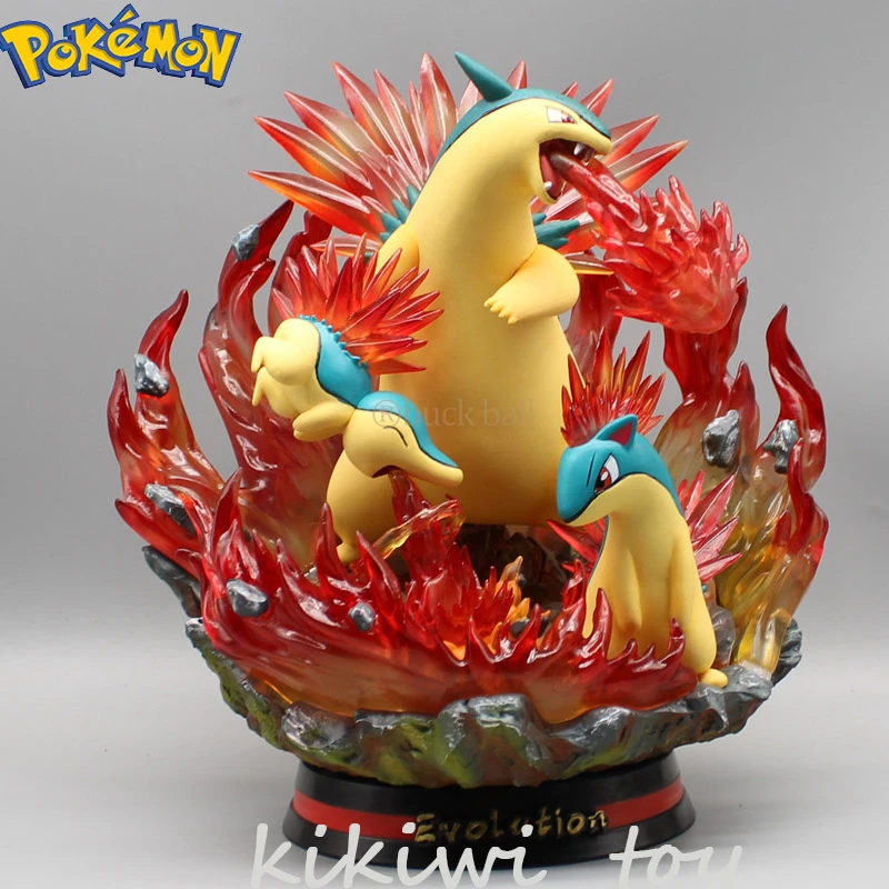 

27cm Typhlosion Cyndaquil Evolution Anime Pokemon Figure Gk Egg Action Figure Pvc Statue Model Doll Collectible Ornament Toys