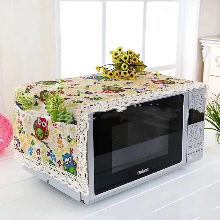 Microwave Dust Cover Oven Cover Towel with Pocket Microwave Cover Microwave Cover