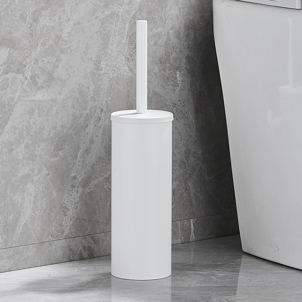 Sleek Black Wall-Mounted Stainless Steel Toilet Brush Holder