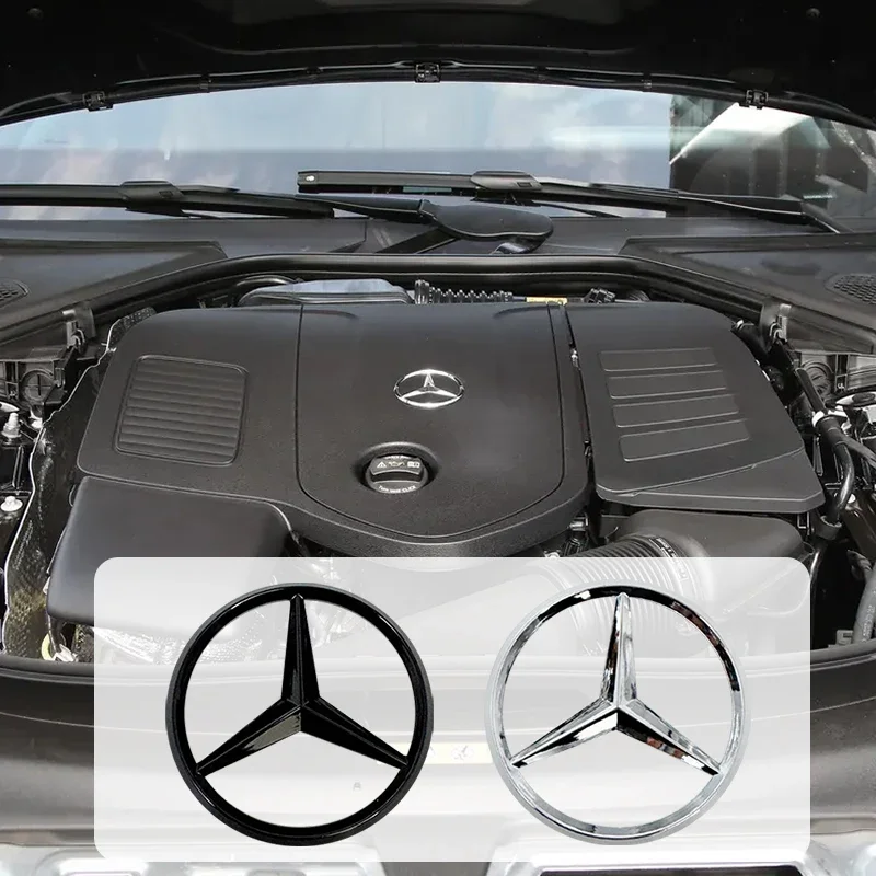 메르세데스 W220 W221 W117 W166 W176 W177 W204 W205 W212 W213 GLE CLA GLA GLC GL ML용 자동차 엔진 로고 후드 태그 엔진 배지