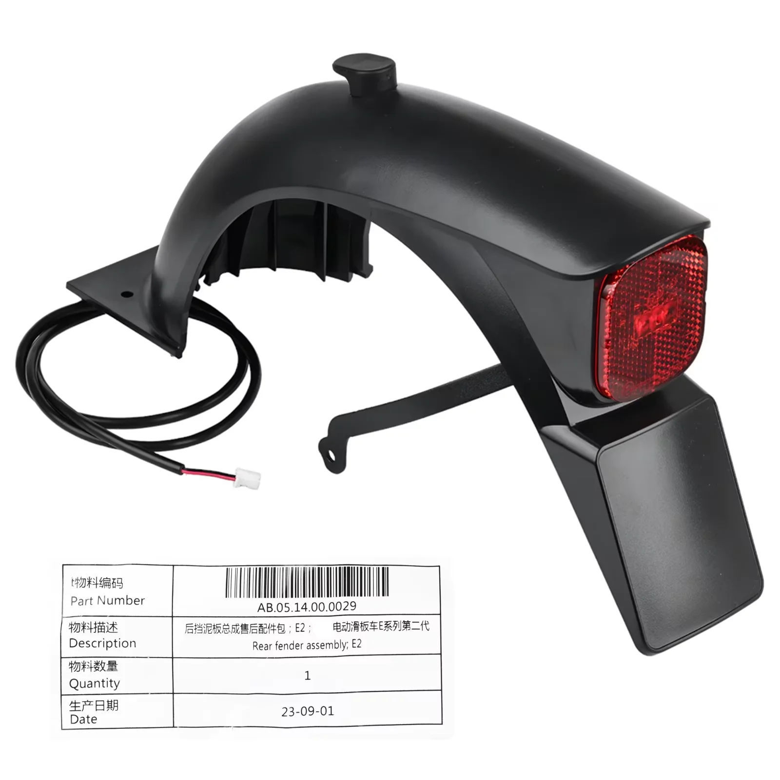 Parafango Posteriore Per Scooter Elettrico Ninebot MAX G30 G30D Con Fanale Posteriore E Gancio Per Striscia Di Montaggio