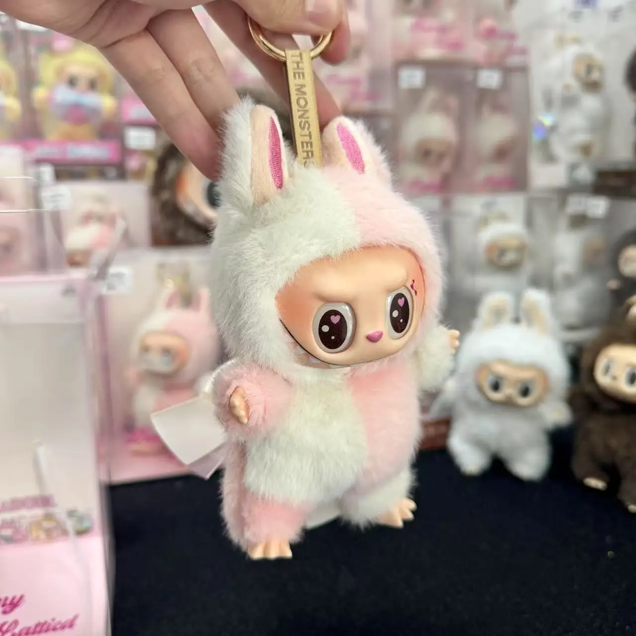 Labubu Zimomo Dreamy Latticed Series Pinky White Figures The Monsters Vinyl Plush Doll Blind Box Cartoon Pendant Gift Toy 2
