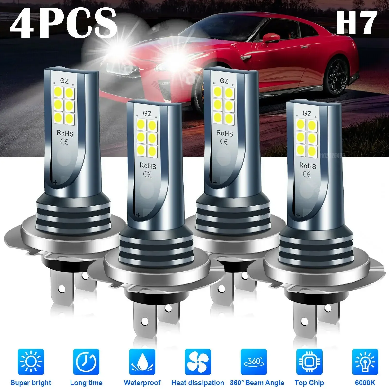 H7 LED Headlight Bulb Kit 12V 55W High Power Auto Fog Lamp