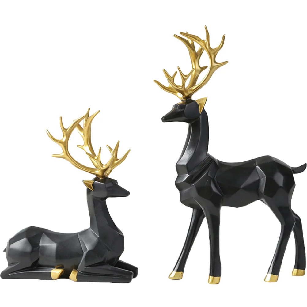 

Christmas Elk Figurines Resin Reindeer Deer Animal Statue New Year Party Decorateationsation Natal Noel