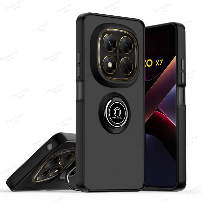 Magnetic Ring Holder Matte Armor Phone Case