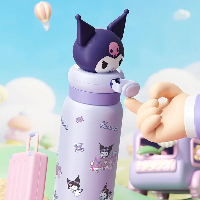 Stainless Steel Cartoon Straw Cup 400ml Thermos