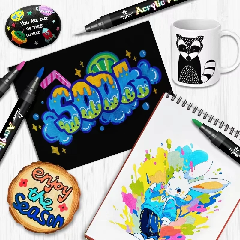 Marker Pens Paint Marker Pen Markers Pen Art Markers Paint Pen Art Marker Pen 36-80 Colors Acrylic Marker Rock Painting Set for Kids Stone Paint Pens Set Ceramic Glass Wood Manga DIY Art Supplies School