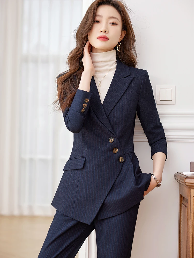 Damen Business Anzug 2-teilig - Blazer Und Hose Fürs Büro Schwarz