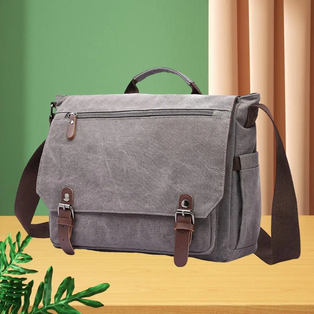 Waterproof Nylon Briefcase Waterproof Canvas Business Briefcase with Shoulder Strap Buckle Lock for Business for 15.6-inch