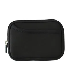 Compact Neoprene Travel Gadget Organizer and Earphone Pouch (Black)