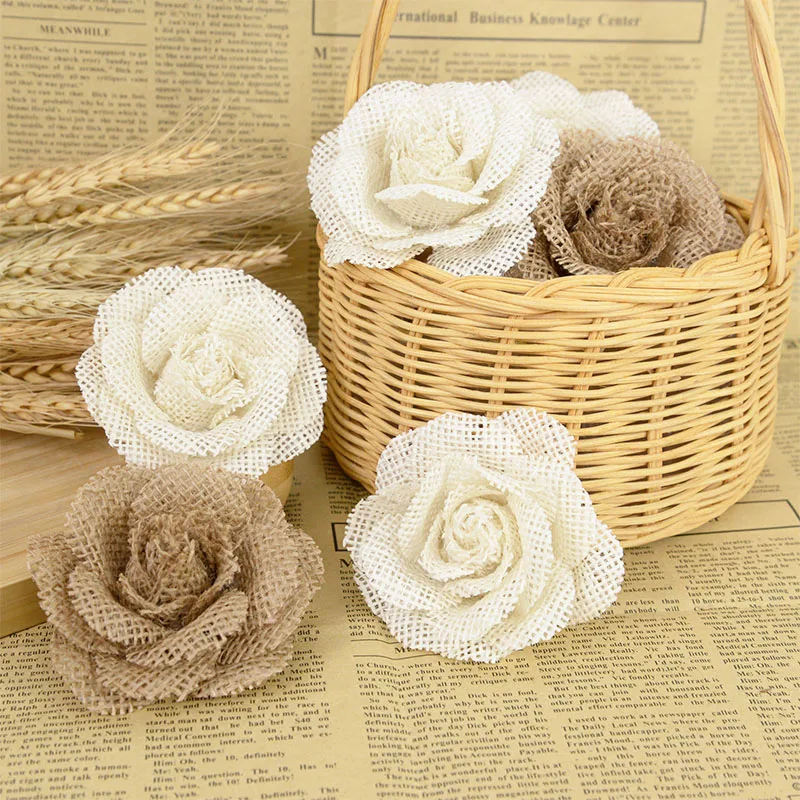 Burlap Flower - natural burlap