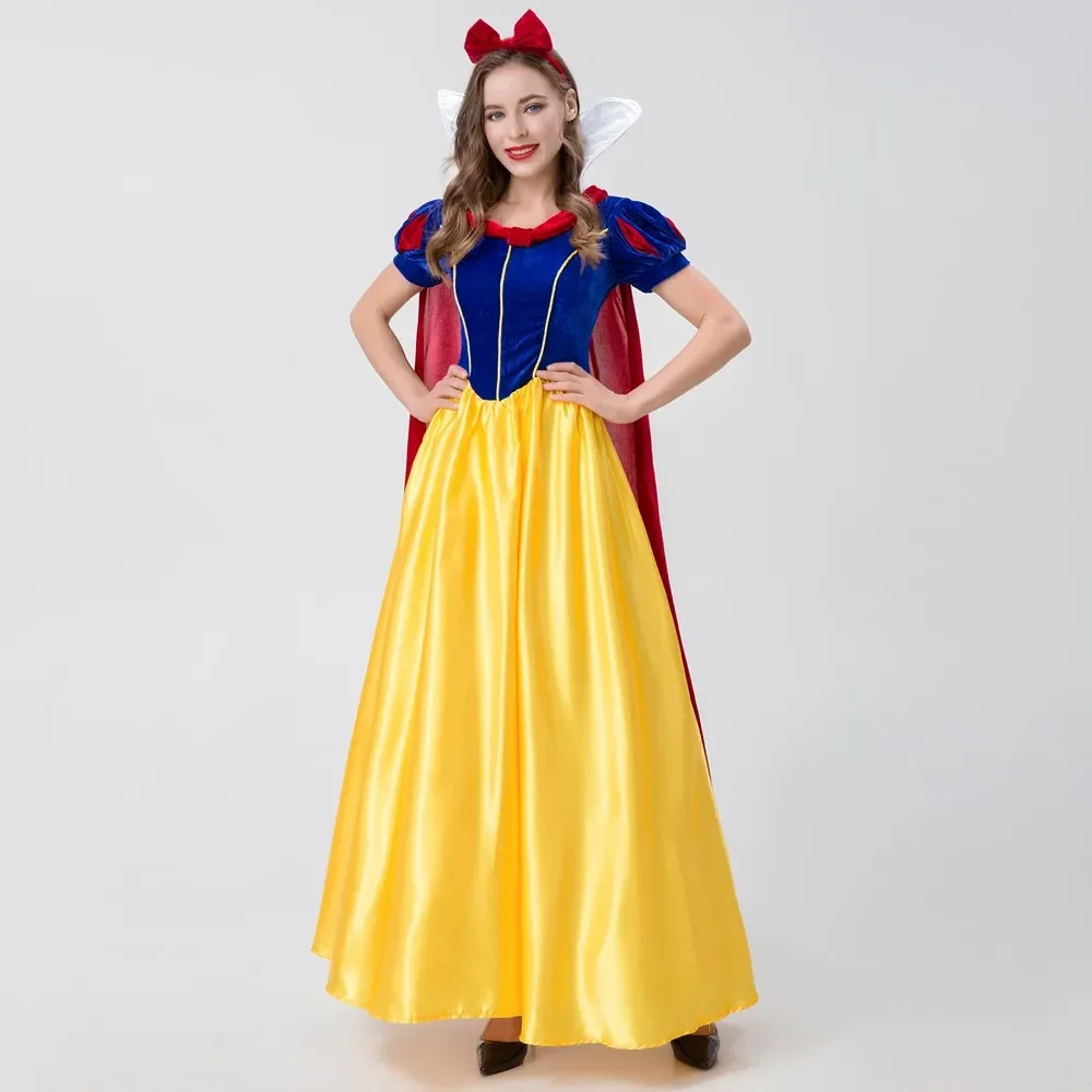 

Adult Anime Cosplay Cinderella Costume Snow White Princess Fancy Dress Halloween Cartoon Fairy Tale Queen Stage Party Clothes