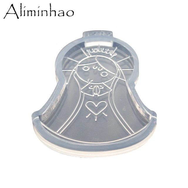 Dy1787 Fényes Virgen Lány Gyanta Kulcstartó Formák Diy Szilikon Epoxi Penész Ehető Cukorkapolim Polimer Agyag Csokoládé Fondant Sütemény - Image 4