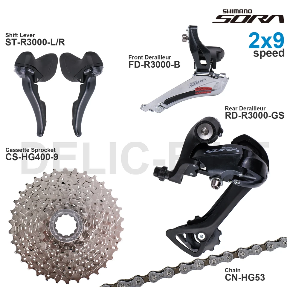 SHIMANO SORA R3000 2x9 Speed Groupset with ST-R3000 FD-R3000 RD