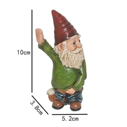 Whimsical Garden Gnome Sculpture: Playful Bearded Dwarf Resin Decor (10cm)