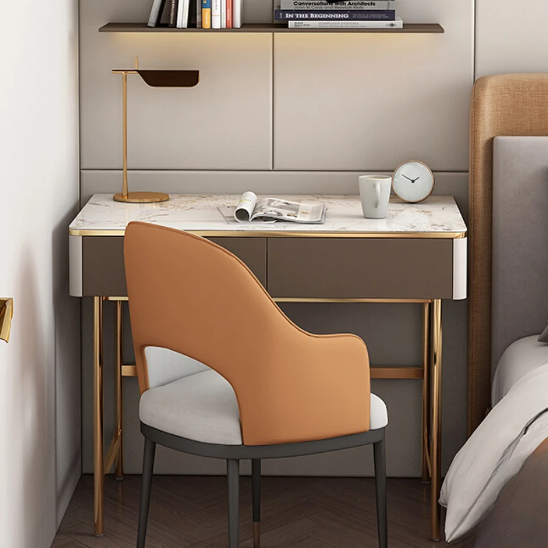 

Light luxury rock board bedroom, small computer desk, modern and simple bedside household writing desk
