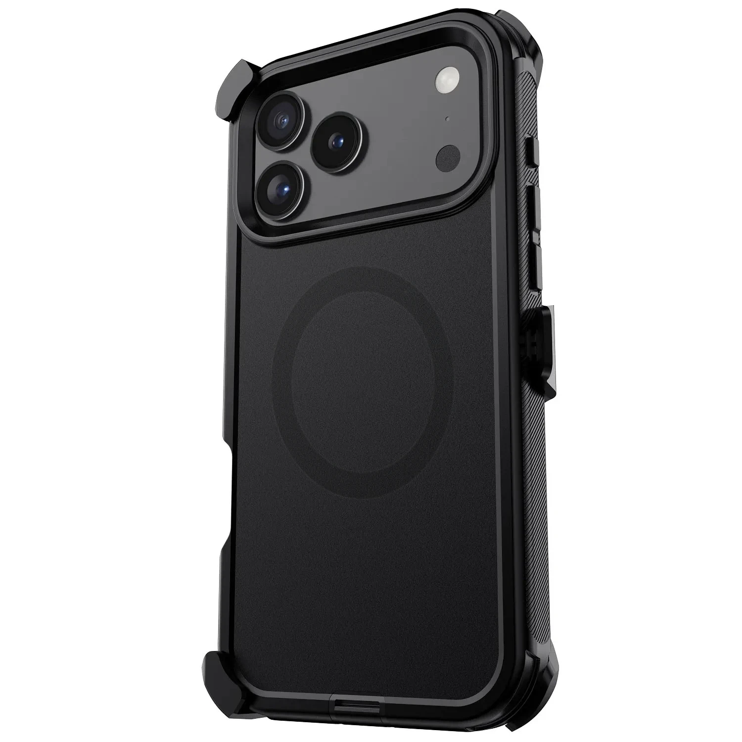 Heavy Duty 3-Layer Shockproof Defender Armor Case with Belt Clip and MagSafe Charging Compatibility