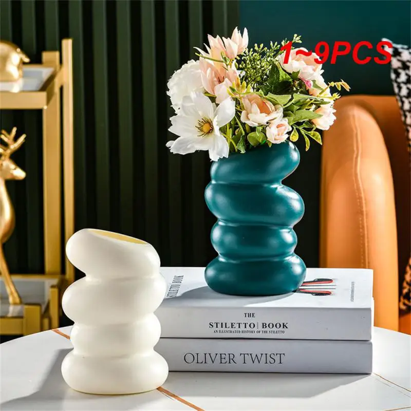 

1~9PCS European Style Spiral Flower Vase Indoor Flower Pot Table Decoration Flower Vase Plastics Pampas Vase Desktop Office Room
