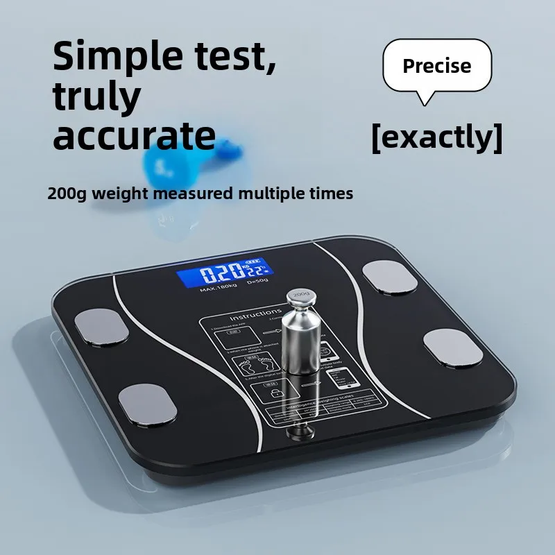 Smart Bluetooth Fat Rechargeable Electronic Weight APP Intelligent Body Composition Household Weighing Scale_voghion.com