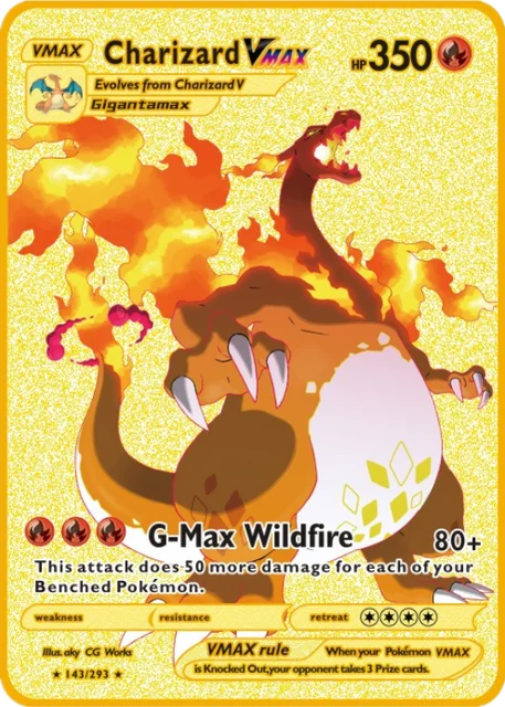 New 10000 Point Arceus Vmax Pokemon Card Metal DIY Card Charizard Gold Limited Edition Gift Game Collector Card for Kids J4