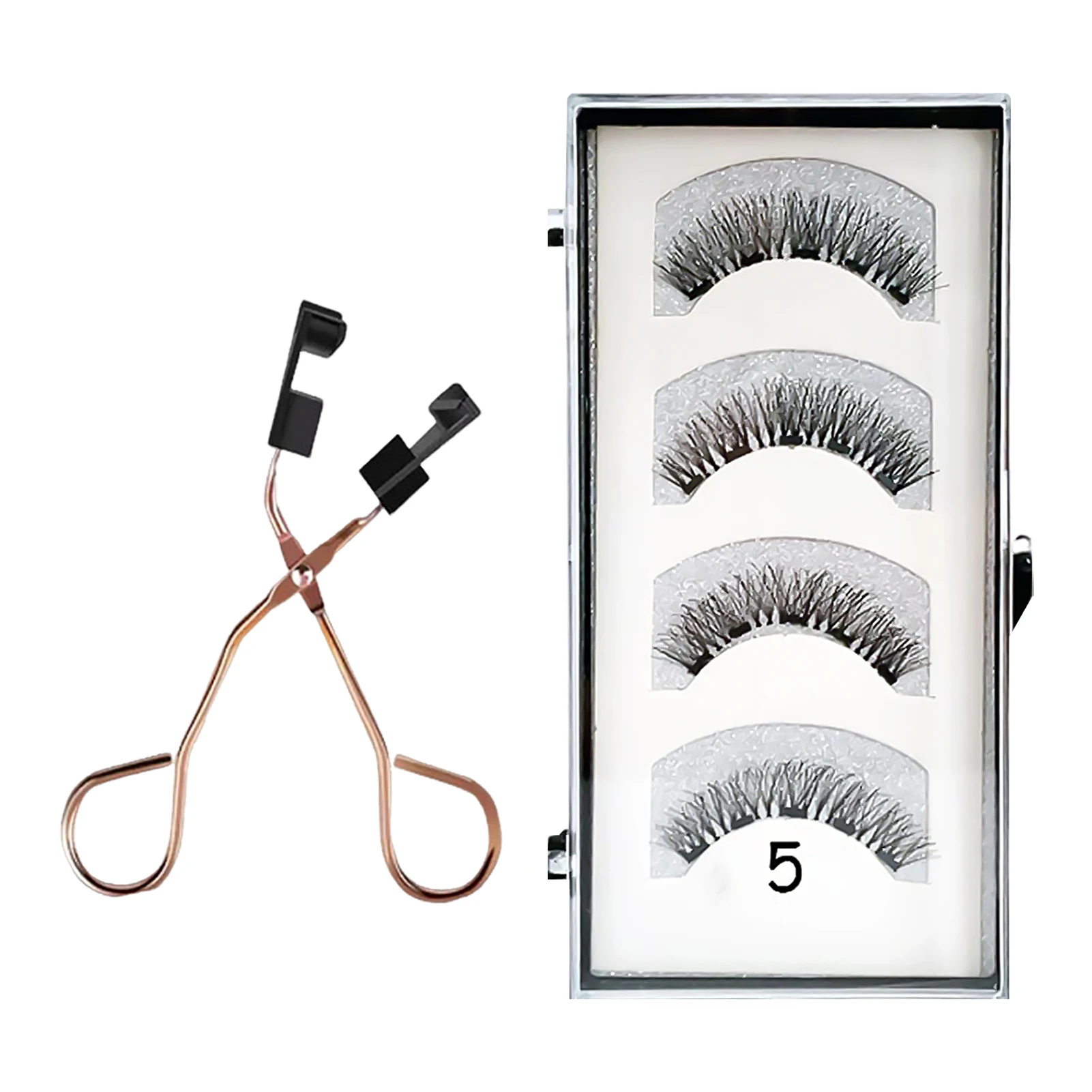 Magnetic Lashes Portable Magnetic false eyelashes with Curler tools Faux Mink Lash for Women Girls Cosmetic makeup Supplies