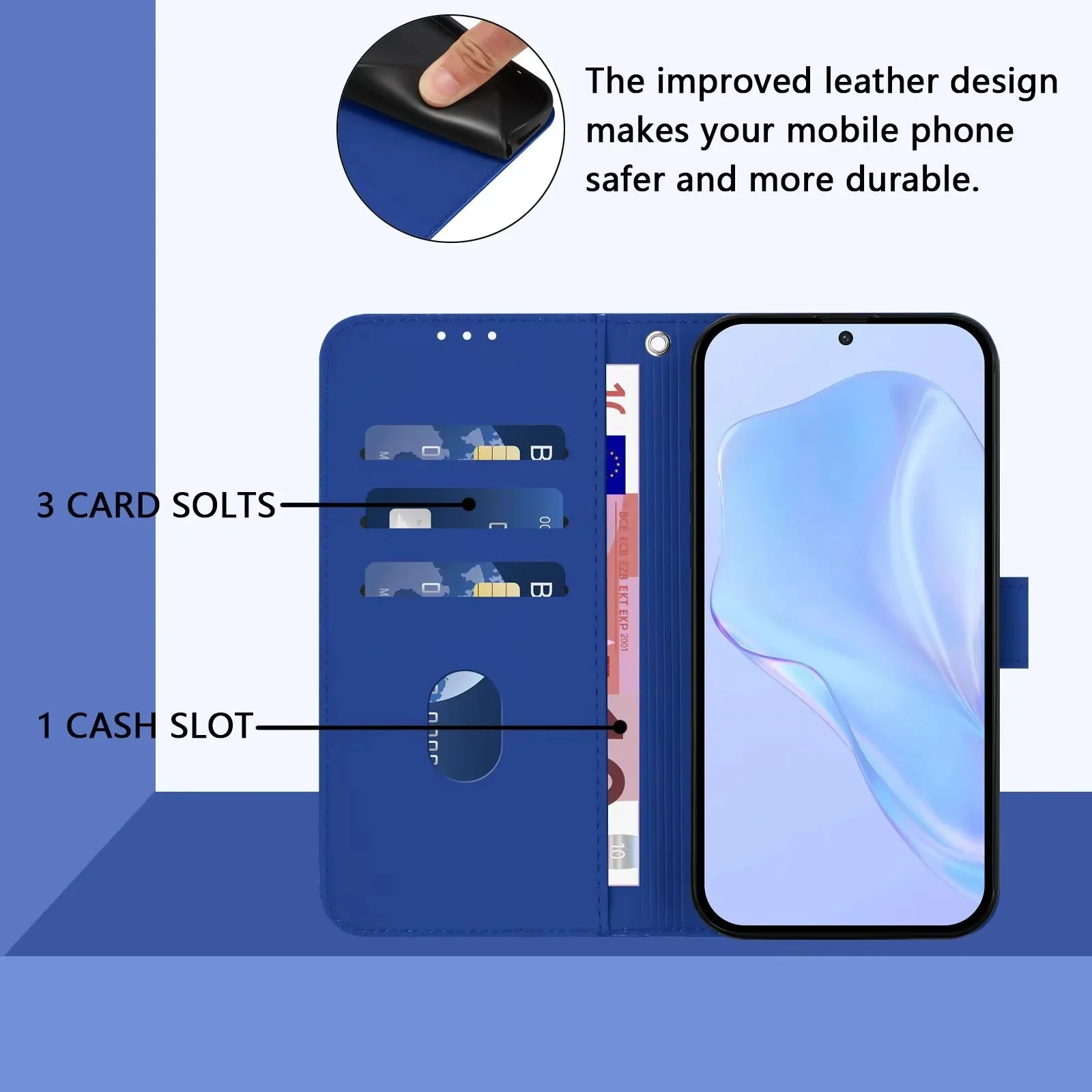 Premium PU Leather Wallet Flip Phone Case - Elegant Protection Cover