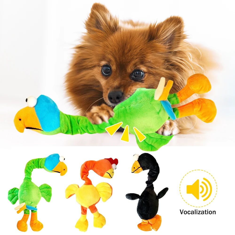 Jouet en peluche caméléon pour chien, couineur, à mâcher, résistant aux  morsures, pour petits et grands chiots