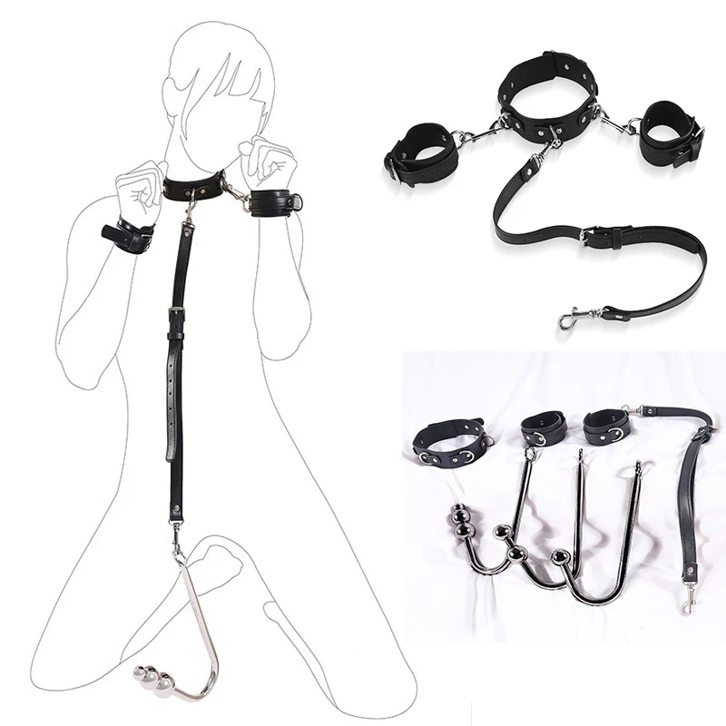 Bdsm Sex Neck Collar Bondage Manette Ganci Anali Kit Metal Butt Plug Slave Role Play Sex Toys For Couples Adult Sex Games Shop