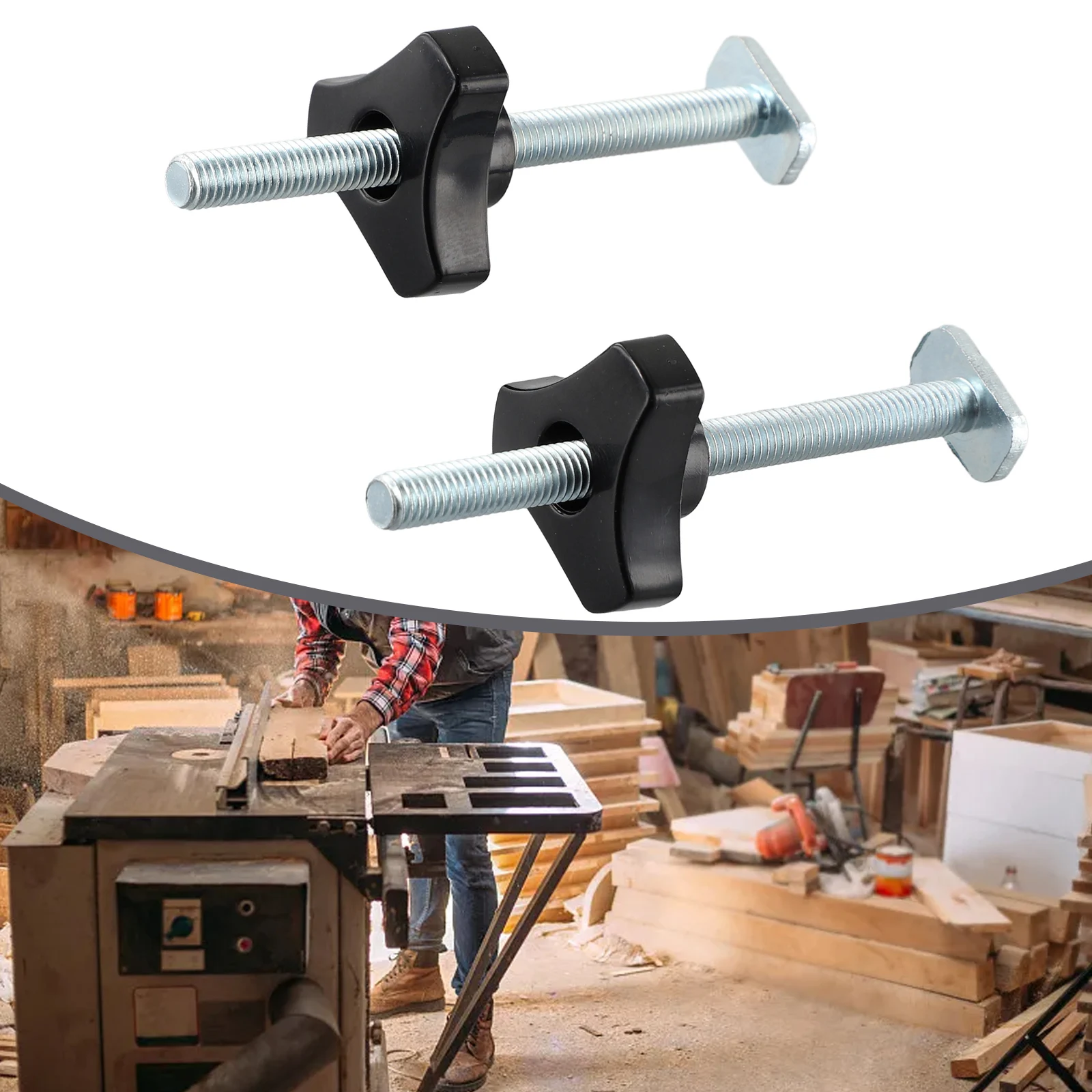 

2 Sets M8 T-Track Bolts Knobs T Slot Bolts And Knobs Clamps For Woodworking Jigs Woodworking Saw Router Table Workbench Tools