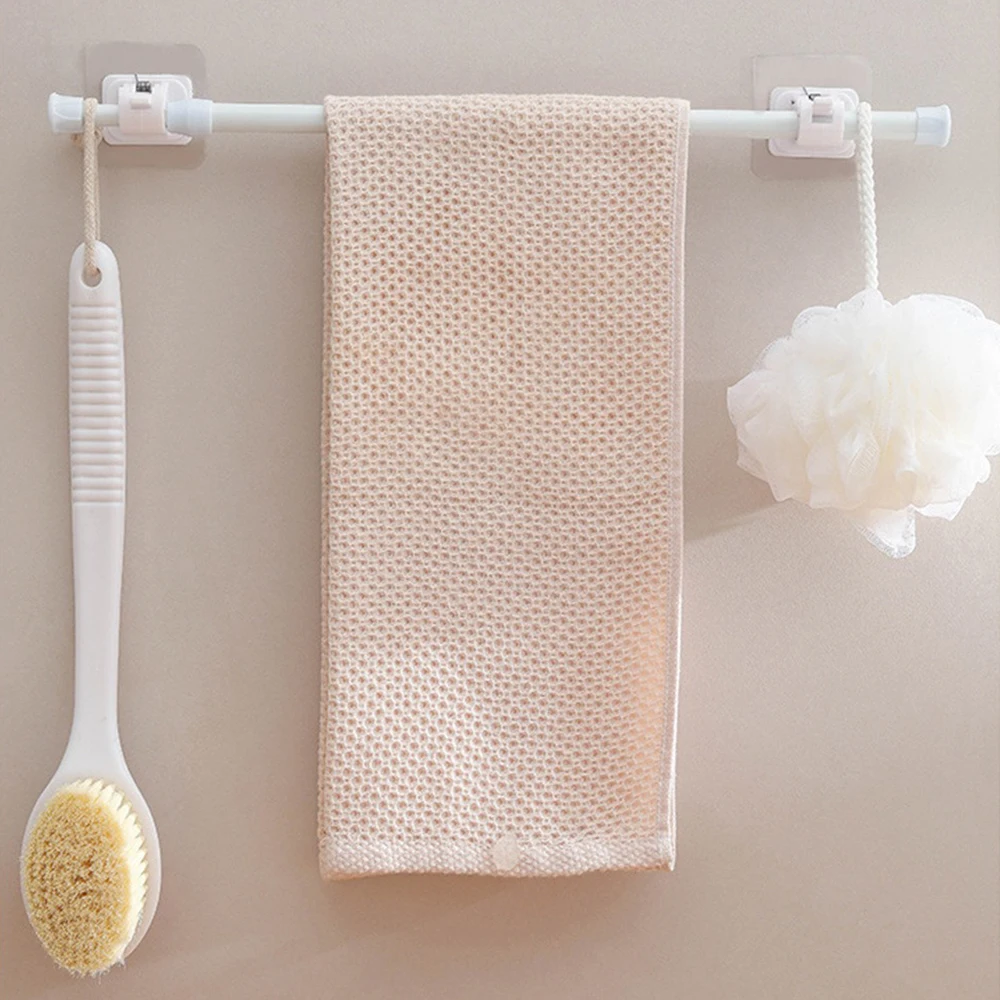 Punch-free Curtain Rod Clip Hook Shower Curtain Rod Hanging Holder Self Adhesive Hooks Household Fixed Clip Hanging Hook Holder curtain rod curtain clip