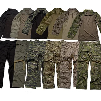 Outdoor Hunting Military Tactics G3 Training Suit, CP Style GEN3 Green Tiger Spot Combat Set, Tactical Top, Tactical Pants Men 1