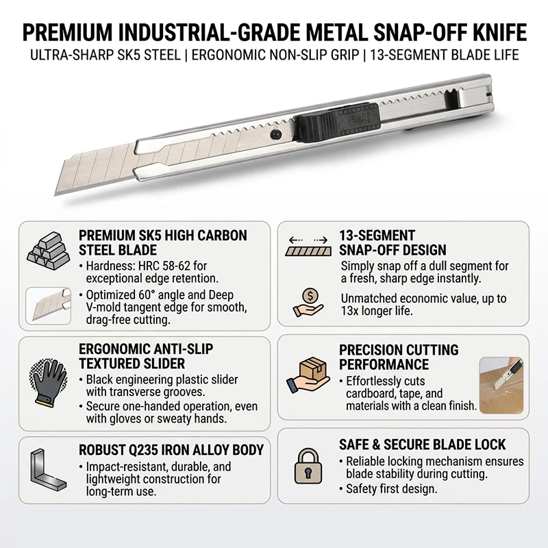 9mm 헤비듀티 유틸리티 나이프 SK5 스틸 합금 블레이드 60 °   실버 엣지 0.4mm 두께 카펫/벽지 커팅 도구