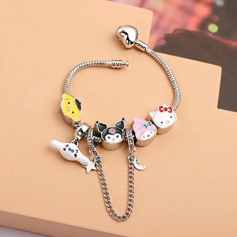 

Sanrio Melody Kuromi Hello Kitty Jade Dog Love Beads звезда и Луна Love браслет из сплава праздничный подарок для друзей мужчин и женщин