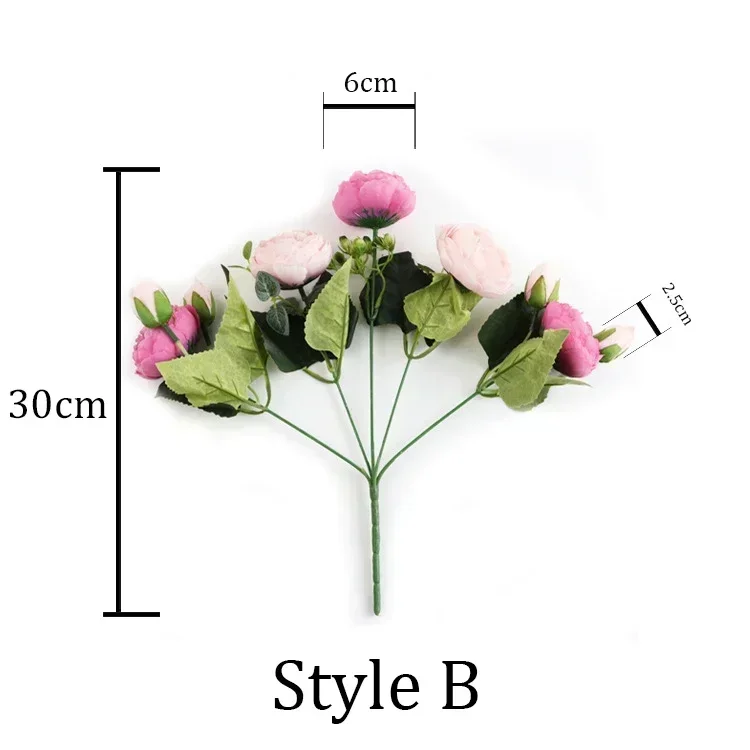 Rose Silk Peony Artificial Flowers Bouquet 5 Big Head 4 Bud for Home Wedding Decoration In Door 30cm artificial plants,artificial flowers,artificial flower bouquet,artificial flower