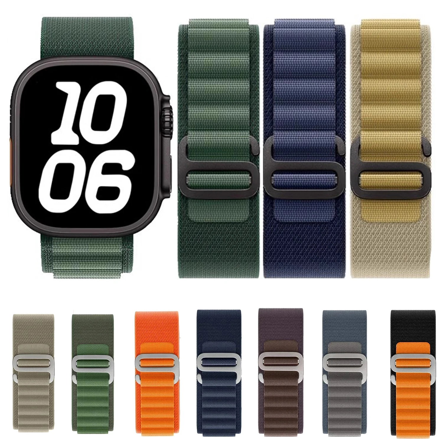 애플 워치 밴드 시리즈 10 9 8 7 SE 울트라 49mm 46mm 41mm 45mm 40mm 44mm 42mm 아이워치 코레아 시계줄 팔찌용 알파인 스트랩