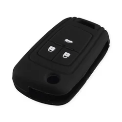 Silicone Car Key Cover Case, 3 - Button Protection (Black)