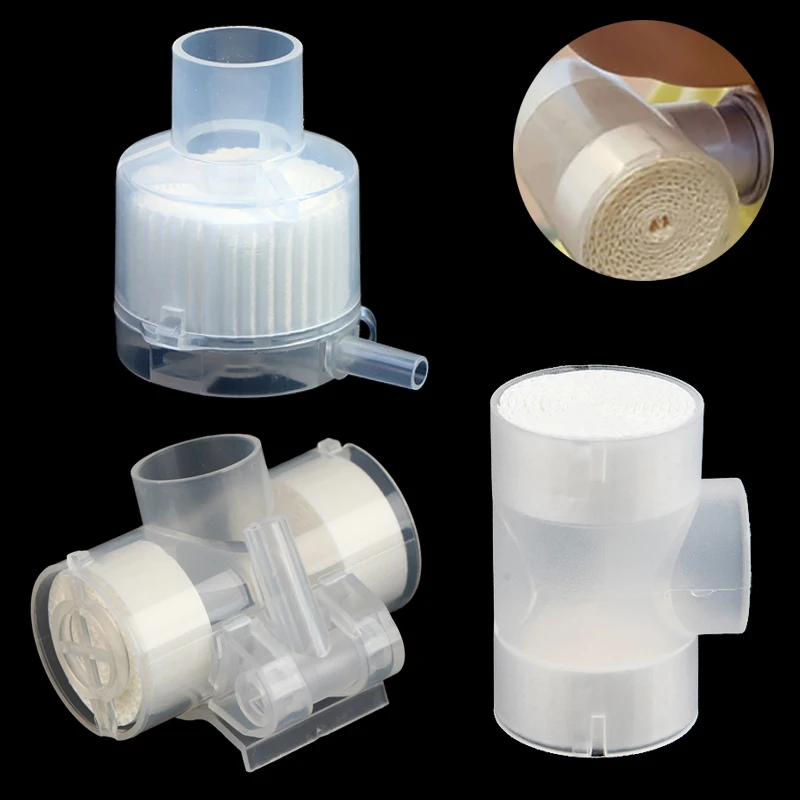 1/2/3/4 Pcs Medical Disposable Artificial Nose With Oxygen Input Port Humidification Tracheostomy Vent Heat Moisture Exchangers