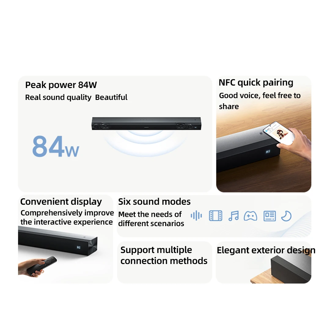 New Xiaomi TV Audio 2.0 Bar audio Soundbar NFC quick pairingGood TV companion Convenient display Game Movie Music mode mode mod