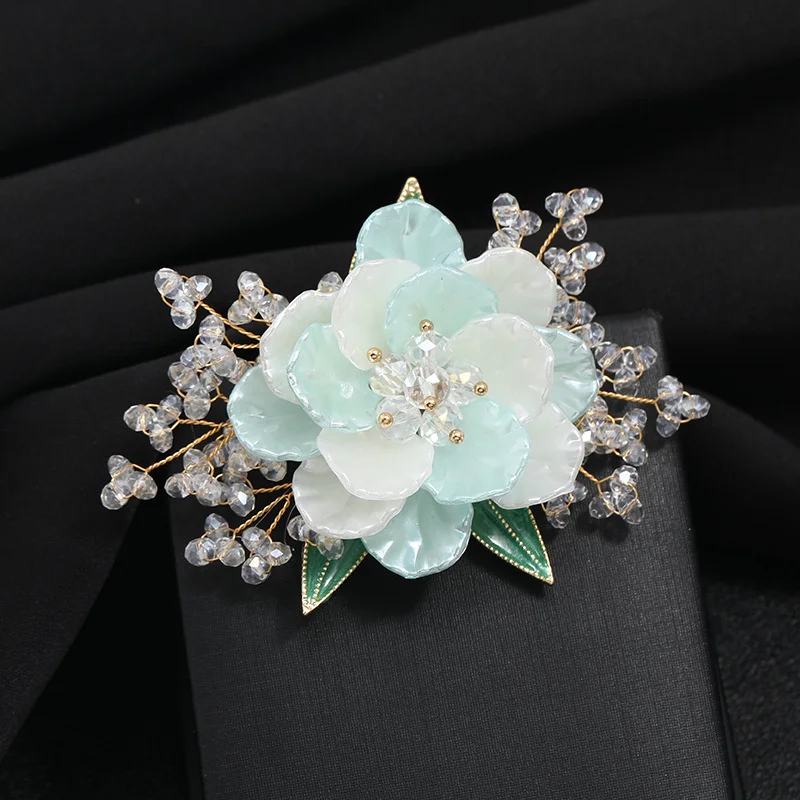 Brooches For Women Floral Design Exquisite Romantic Wedding Bride Costume  Jewelry Crystal Brooch Pin Fine Valentine's Day gift