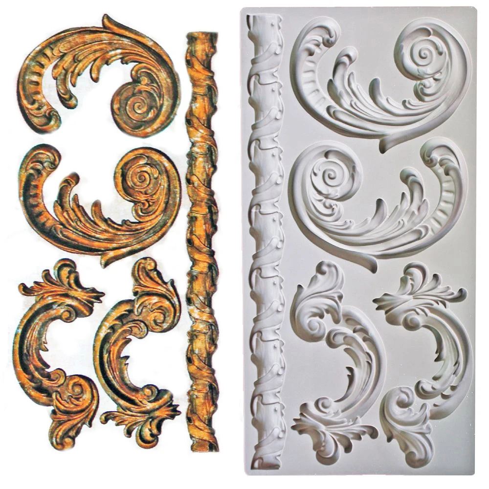 

Vintage Rope Baroque Silicone Fondant Mould Relief Decor Cake Border Mold Sugar Paste Chocolate DIY