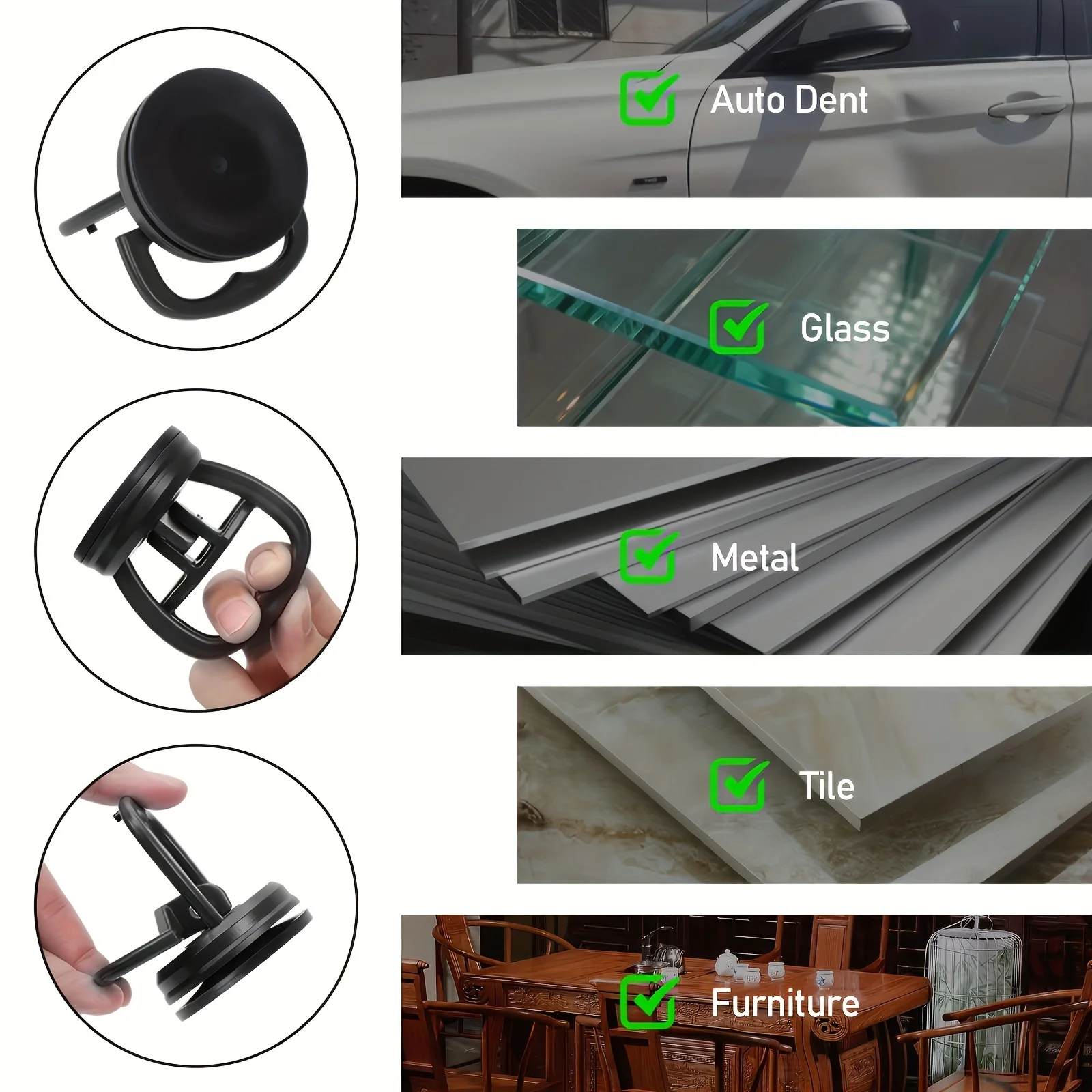 1pc Car Dent Puller Kit Handle Lifter,Powerful Car Dent Remover,Suction Cup Dent Puller,Paintless Dent Repair Kit for Car