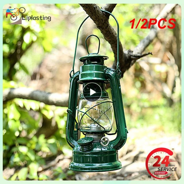 2PCS Glass Oil Lamps for Indoor Use Vintage Kerosene Lamp Oil Lantern  Kerosene Lantern with 2 Wicks 