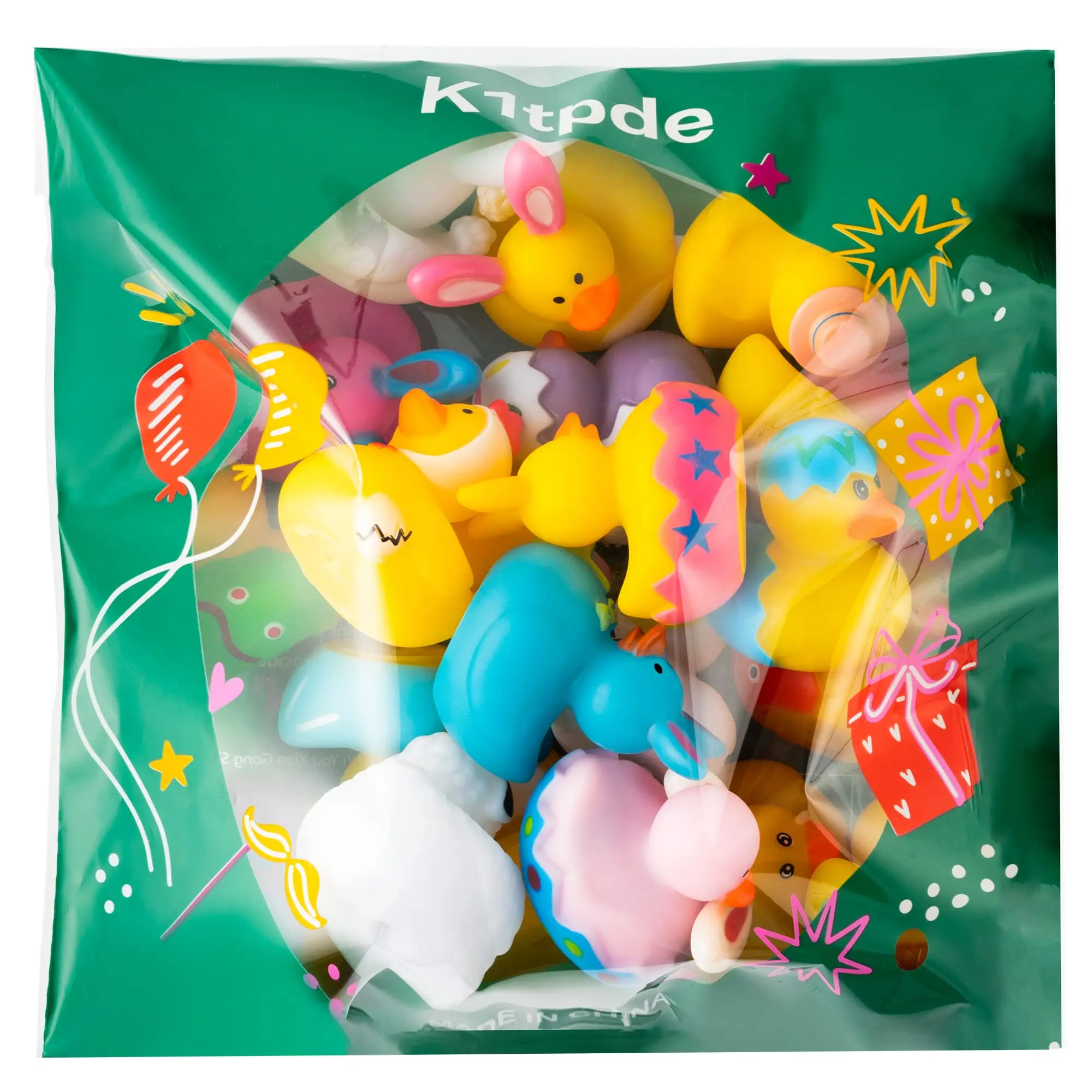 12pcs Easter Rubber Ducks, 2.1Inch Bunny Rubber Duckies Bath Toys for Kids, Assorted Duck Bulk, Basket Stuffers and Party Favors 6