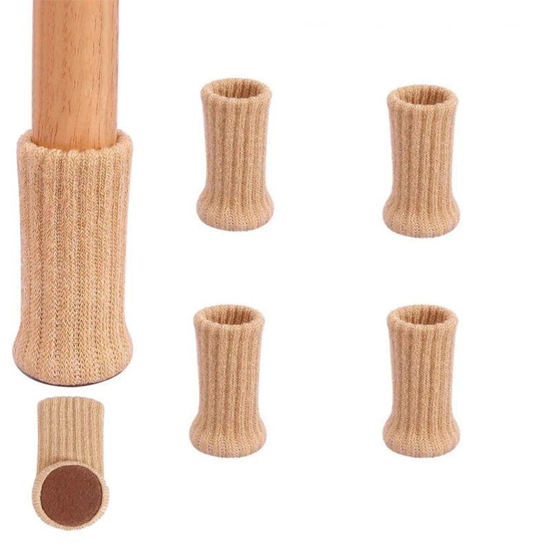 4Pcs Chair Leg Socks High Elastic Chair Leg Floor Protectors with Anti-Slip PadsThick Chair Leg Caps Furniture Pads Covers Set