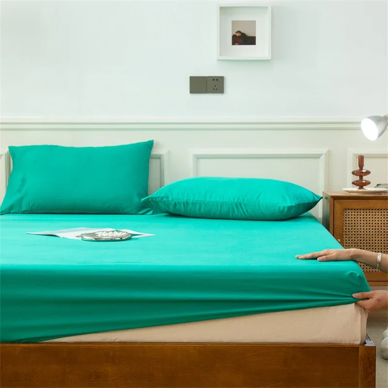 

Однотонное зеленое, синее покрывало на кровать 120/150/180*200 см, противоскользящее удобное покрывало 40S, простыня из длинного степлера и хлопка стандарта