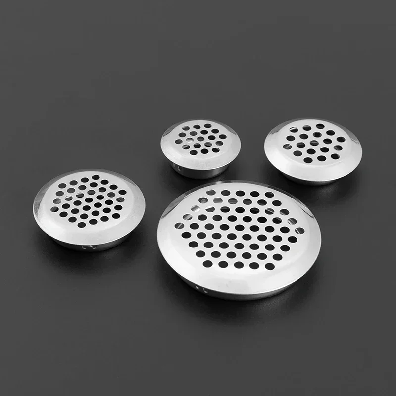 Air vent grille 10pcs round cabinet air duct vent Dia.19mm-53mm steel louver mesh hole plug decoration cover wardrobe grille ventilation systems