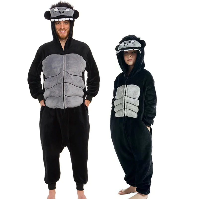 Unisex Bambino Ragazza Ragazzo Grande Mostro Tutina Uomo Gorilla Pigiama Adulto Gorilla Costume Di Halloween