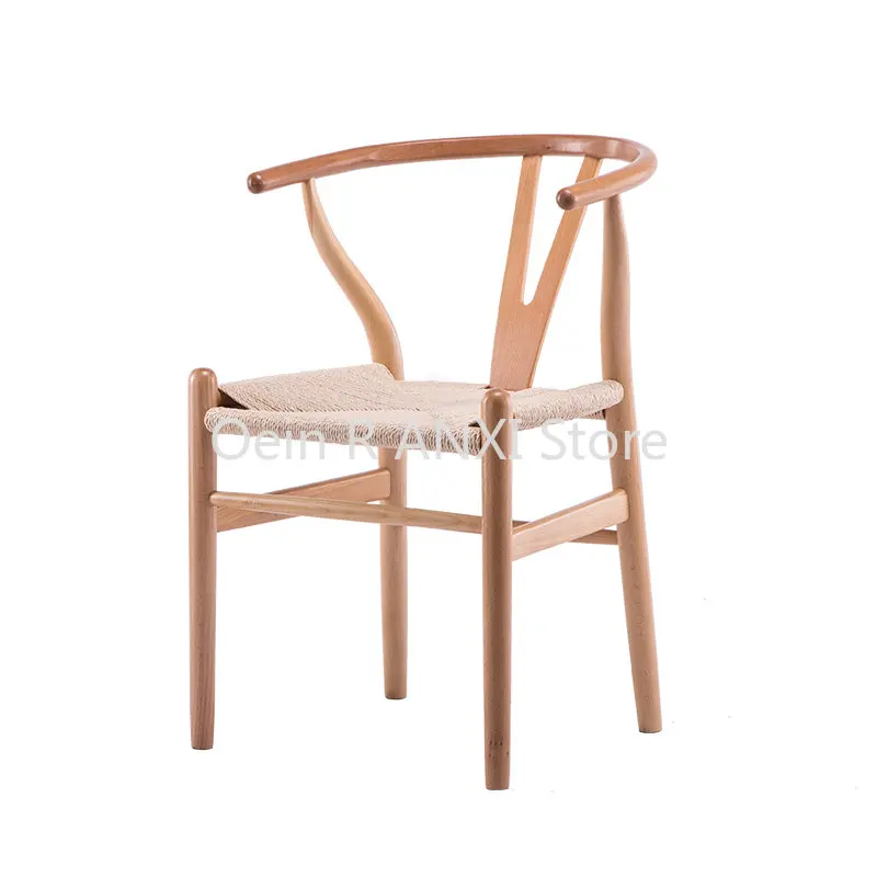 

Kitchen Wishbone Nordic Dining Chairs Wooden Arm Salon Outdoor Office Dining Chairs Ergonomic Luxury Chaise Home Furniture WK