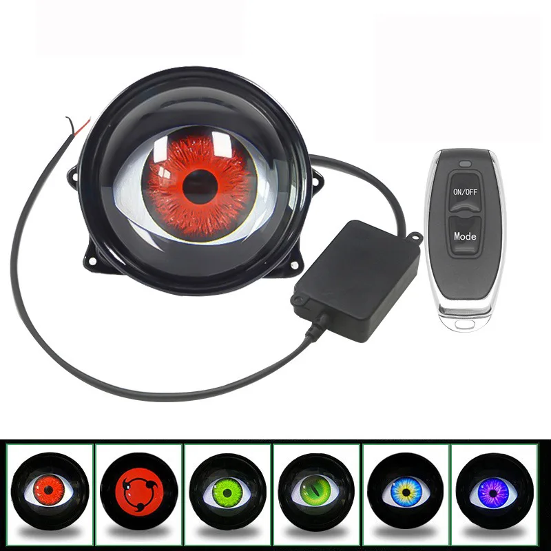 핫세일 12V 3인치 6모드 자동차 LED 안개등 다이나믹 플래싱 데빌 아이즈 LED 헤드라이트 프로젝터 렌즈 자동차 조명 액세서리