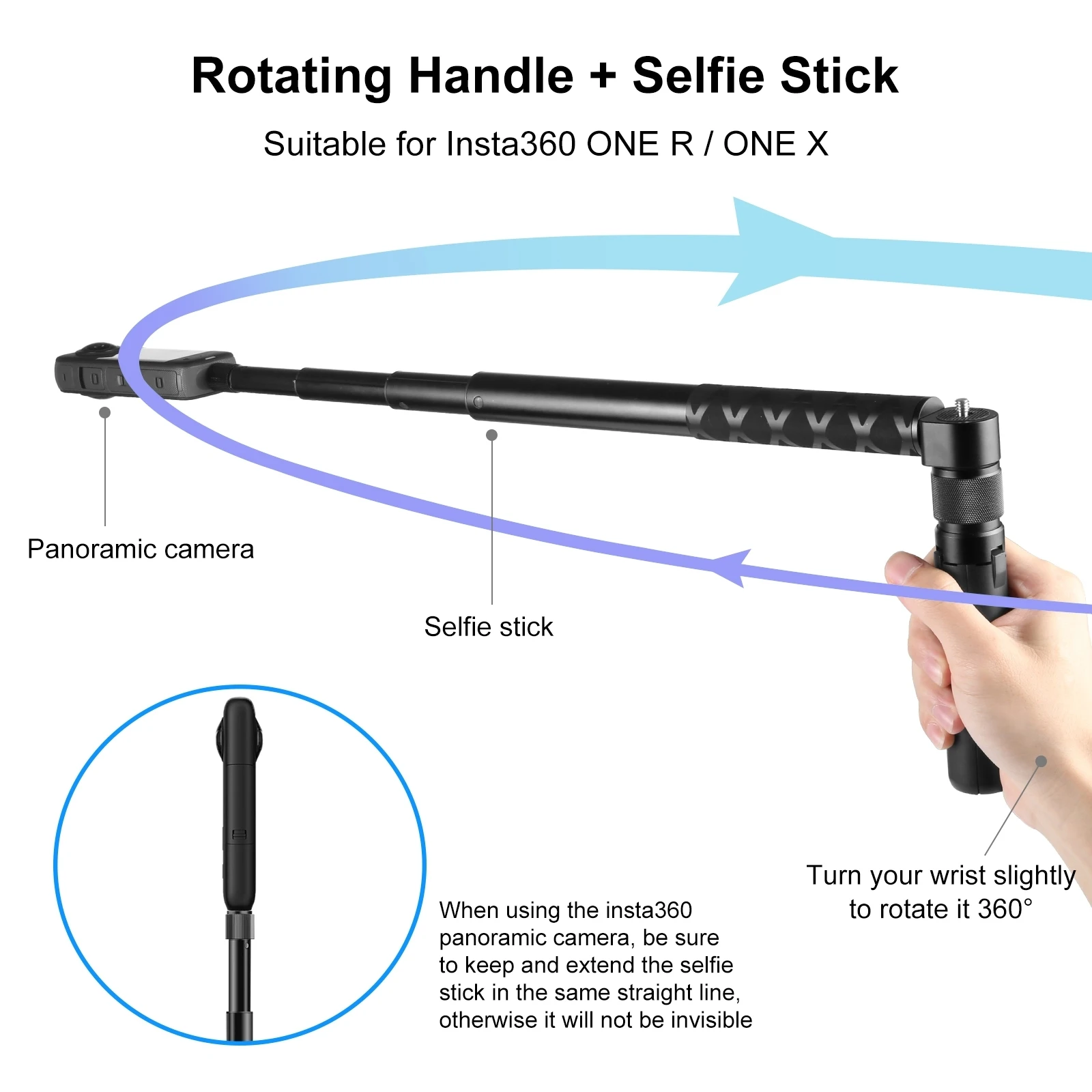 Puluz-punho Rotativo Tripé Suporte para Insta360 x3 - Image 2